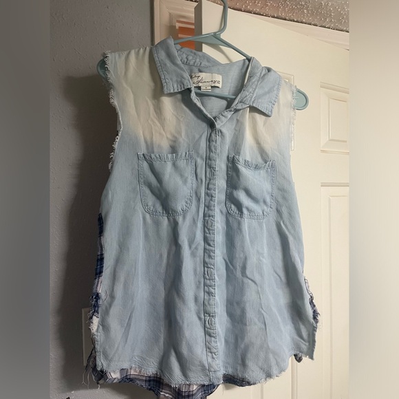 Vintage Havana Tops - Vintage Light Blue Sleeveless Top